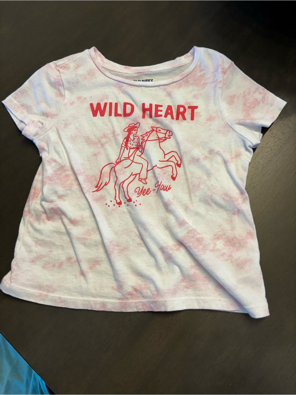Old Navy Pink Tie-Dye 'Wild Heart' Graphic Tee